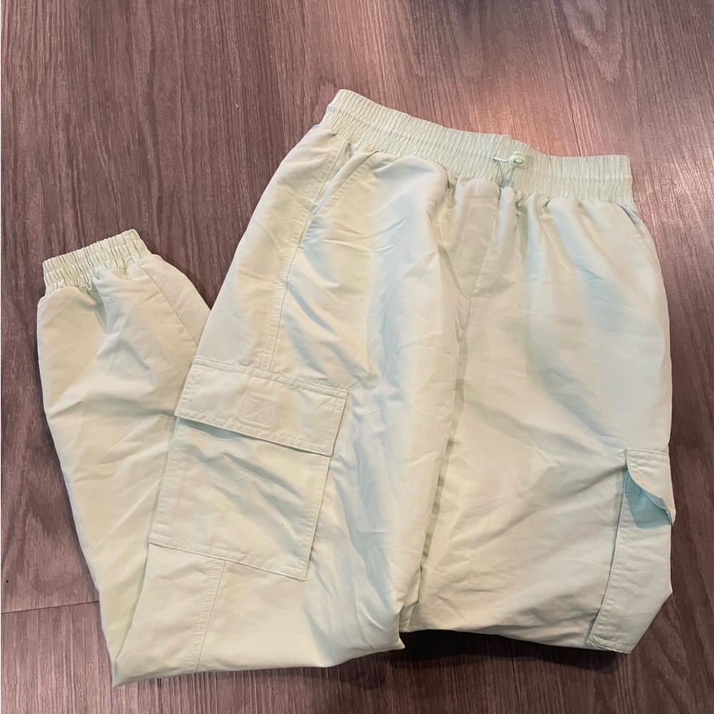 Bright mint green cargo pants